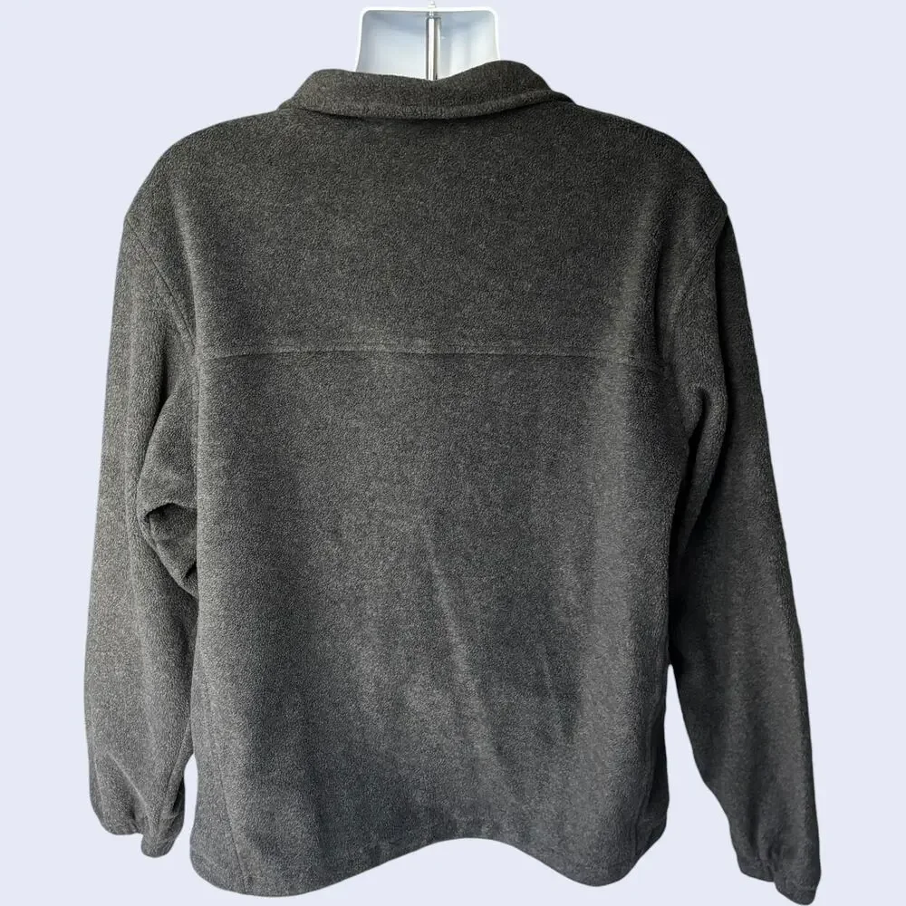 Columbia XL Outdoor Fleece Jacket Charcoal Gray Full Zip Classic